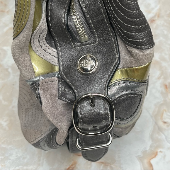 COACH MAGGIE MIA INLAID C LEATHER and SUEDE HOBO SHOULDER HANDBAG F1069-15770 - Picture 8 of 15